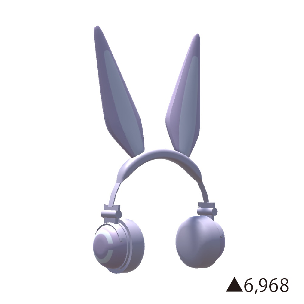 【VRチャット想定】うさ耳ヘッドフォン
