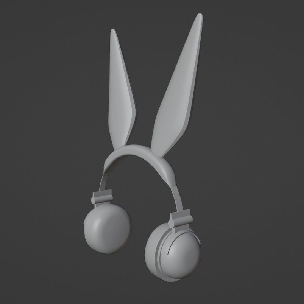 【VRチャット想定】うさ耳ヘッドフォン