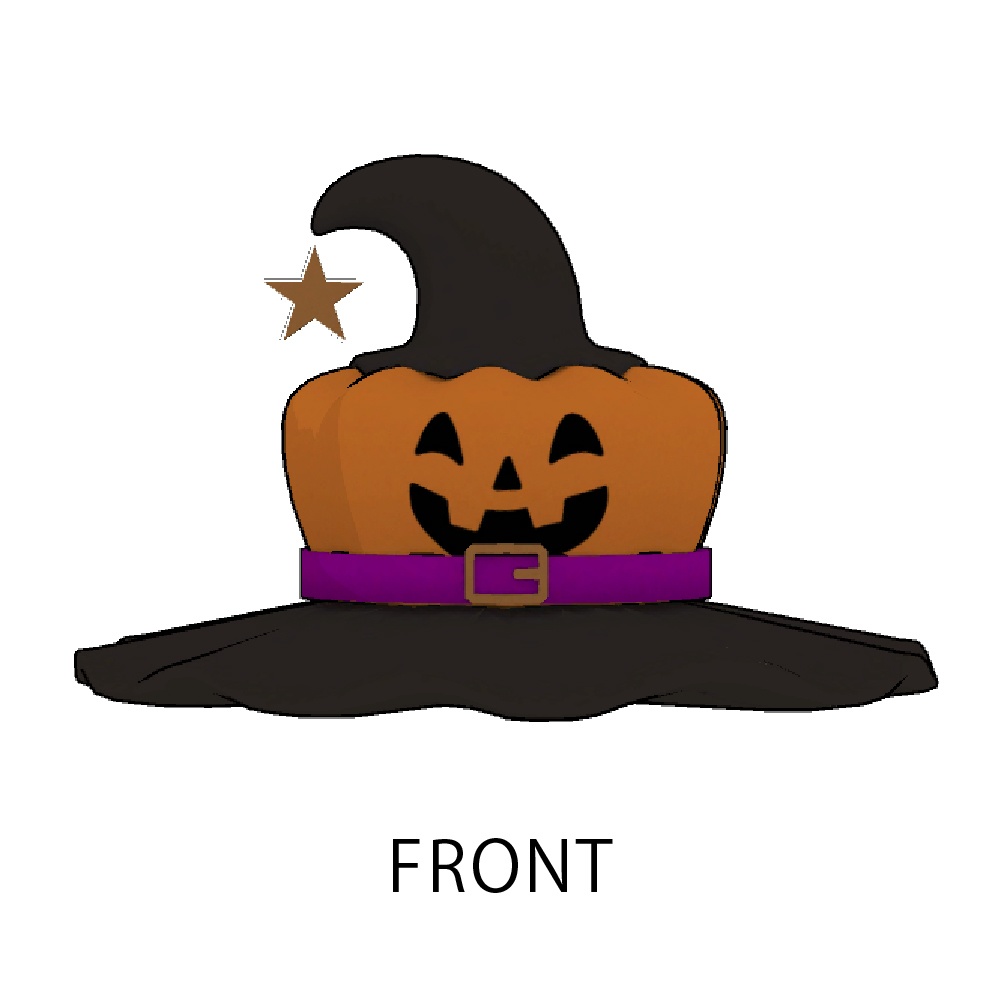 【VR chat想定】かぼちゃのハロウィン帽子