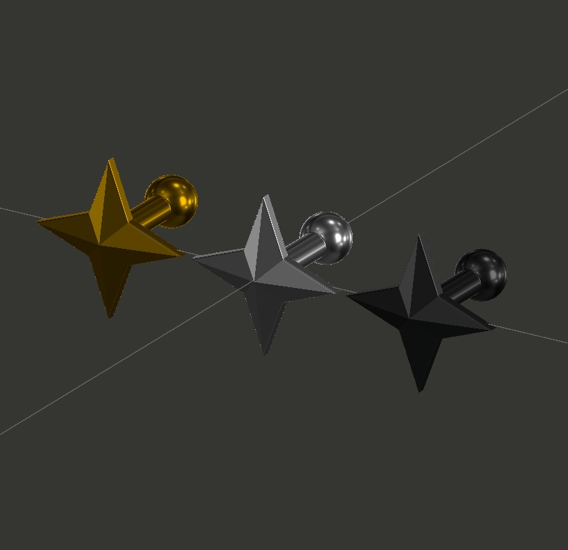 「無料」VRC想定ピアス「星4角ピアス」