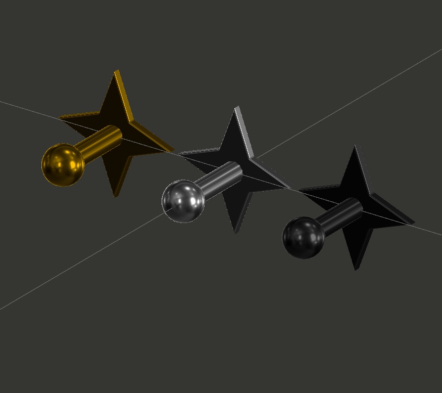 「無料」VRC想定ピアス「星4角ピアス」