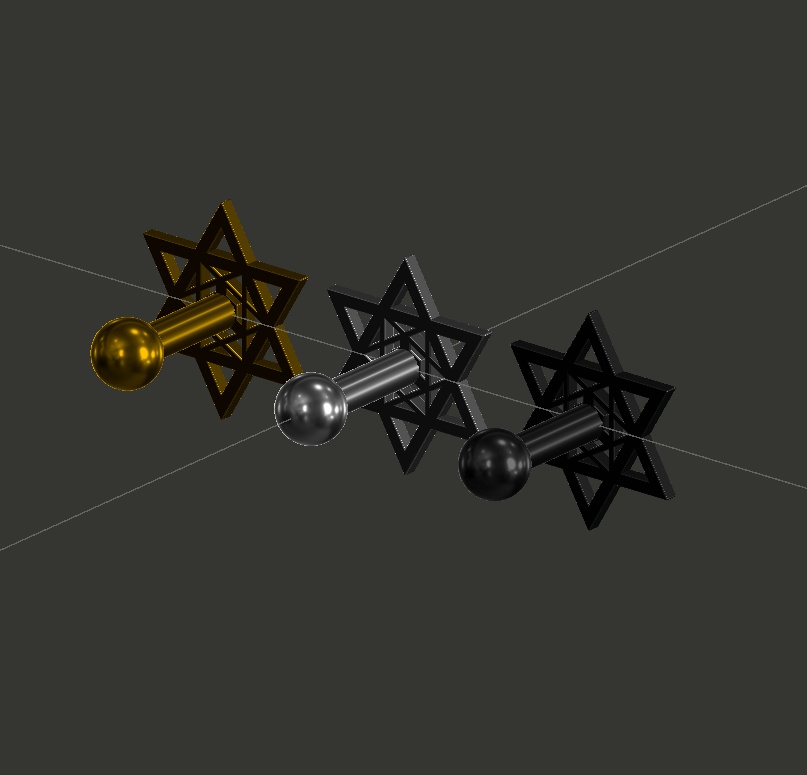 「無料」VRC想定ピアス「六芒星ピアス」