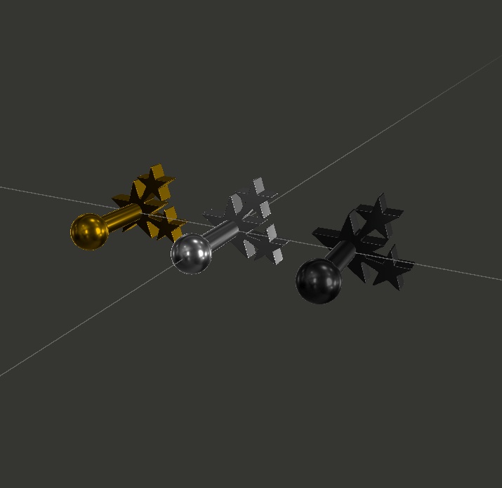 「無料」VRC想定ピアス「三ツ星ピアス」