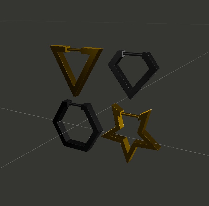 VRC想定ピアス「フープ型ピアスセット」