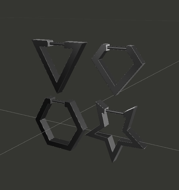 VRC想定ピアス「フープ型ピアスセット」