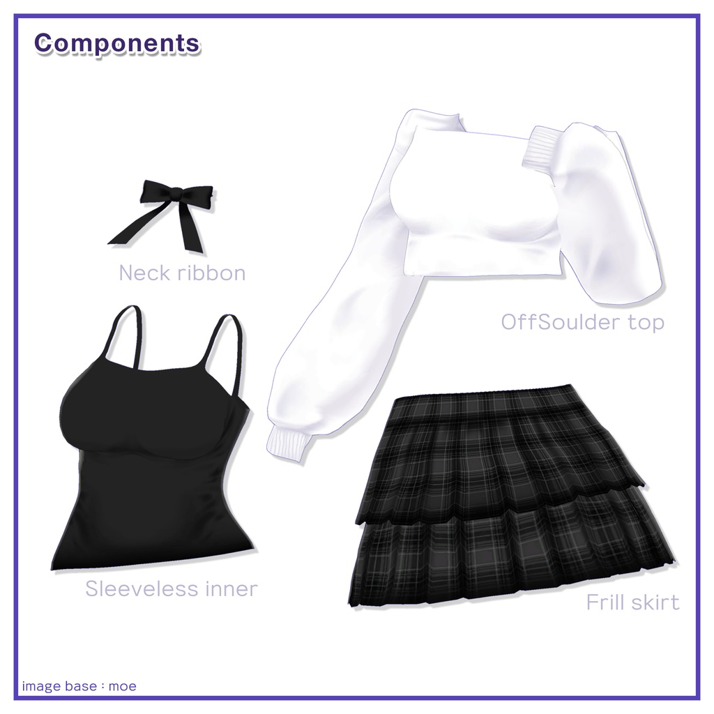 Offshoulder & Frillskirt for Wolferia / オフショルダー&フリルスカート【ウルフェリア用】 (C1) RE