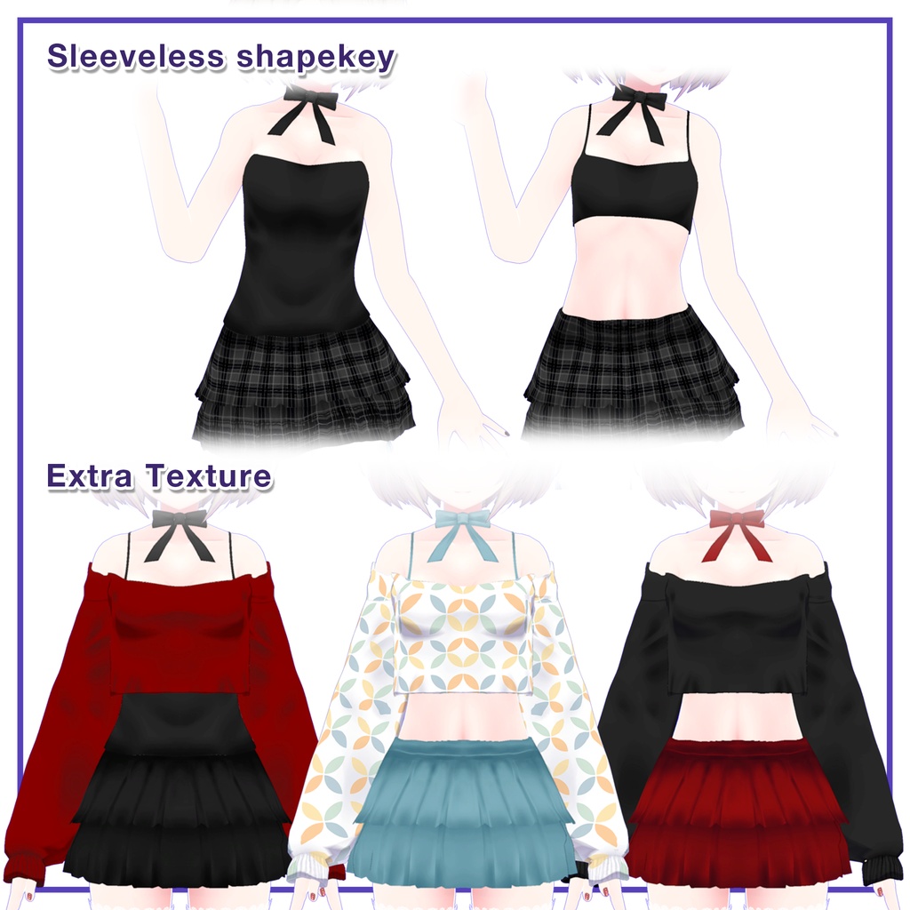 Offshoulder & Frillskirt for Kyoko / オフショルダー&フリルスカート【京狐用】 (C1)