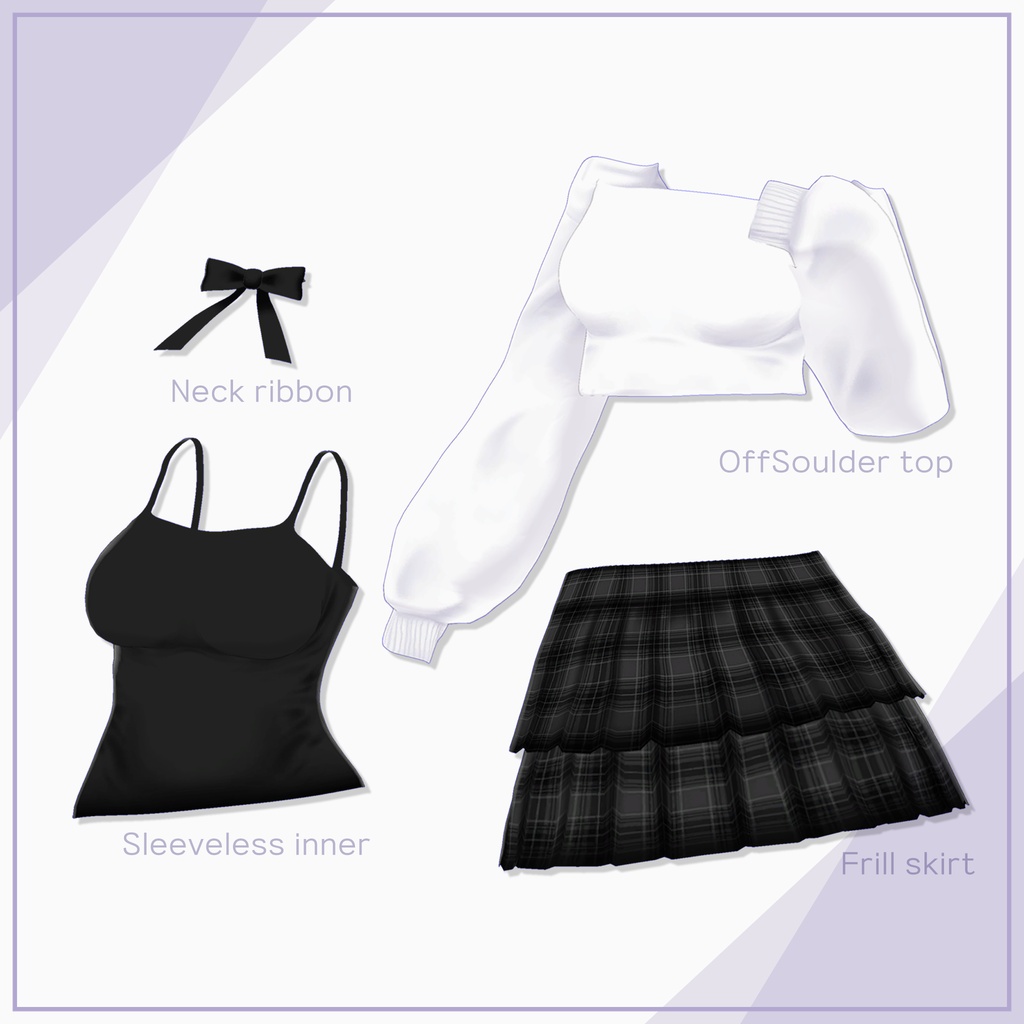 【11Avatars】Offshoulder & Frillskirt / オフショルダー&フリルスカート (C1)