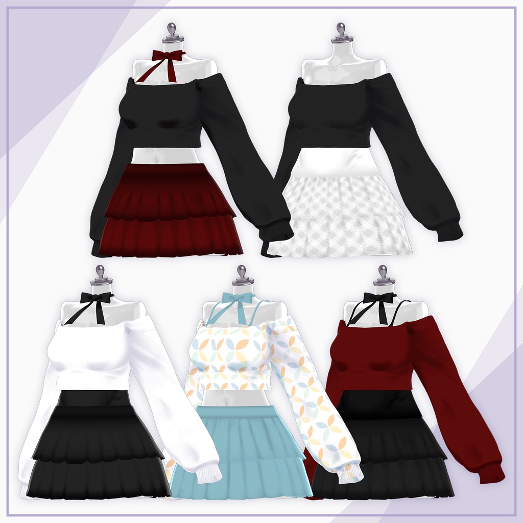 【11Avatars】Offshoulder & Frillskirt / オフショルダー&フリルスカート (C1)