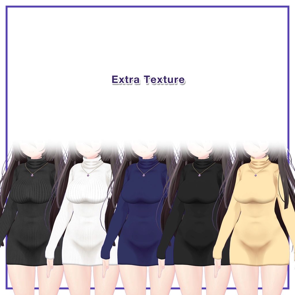 Turtleneck knit dress for Kokoa / タートルネックニットワンピース【ここあ用】 (C2)