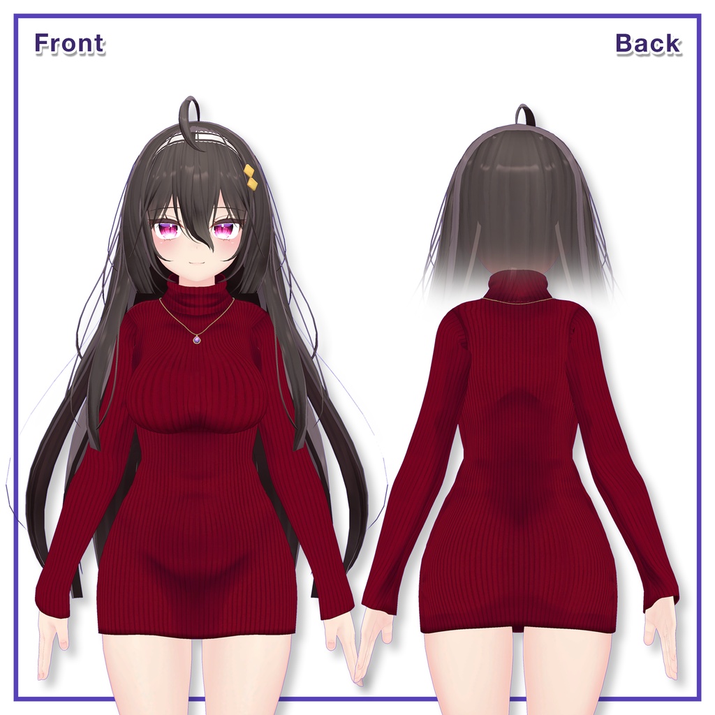 Turtleneck knit dress for Kokoa / タートルネックニットワンピース【ここあ用】 (C2)