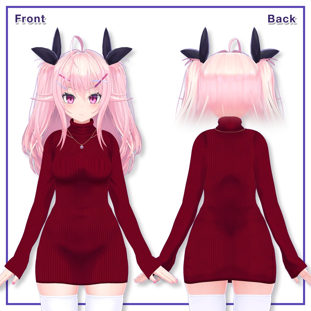 Turtleneck knit dress for Eyo / タートルネックニットワンピース【イヨ用】 (C2)