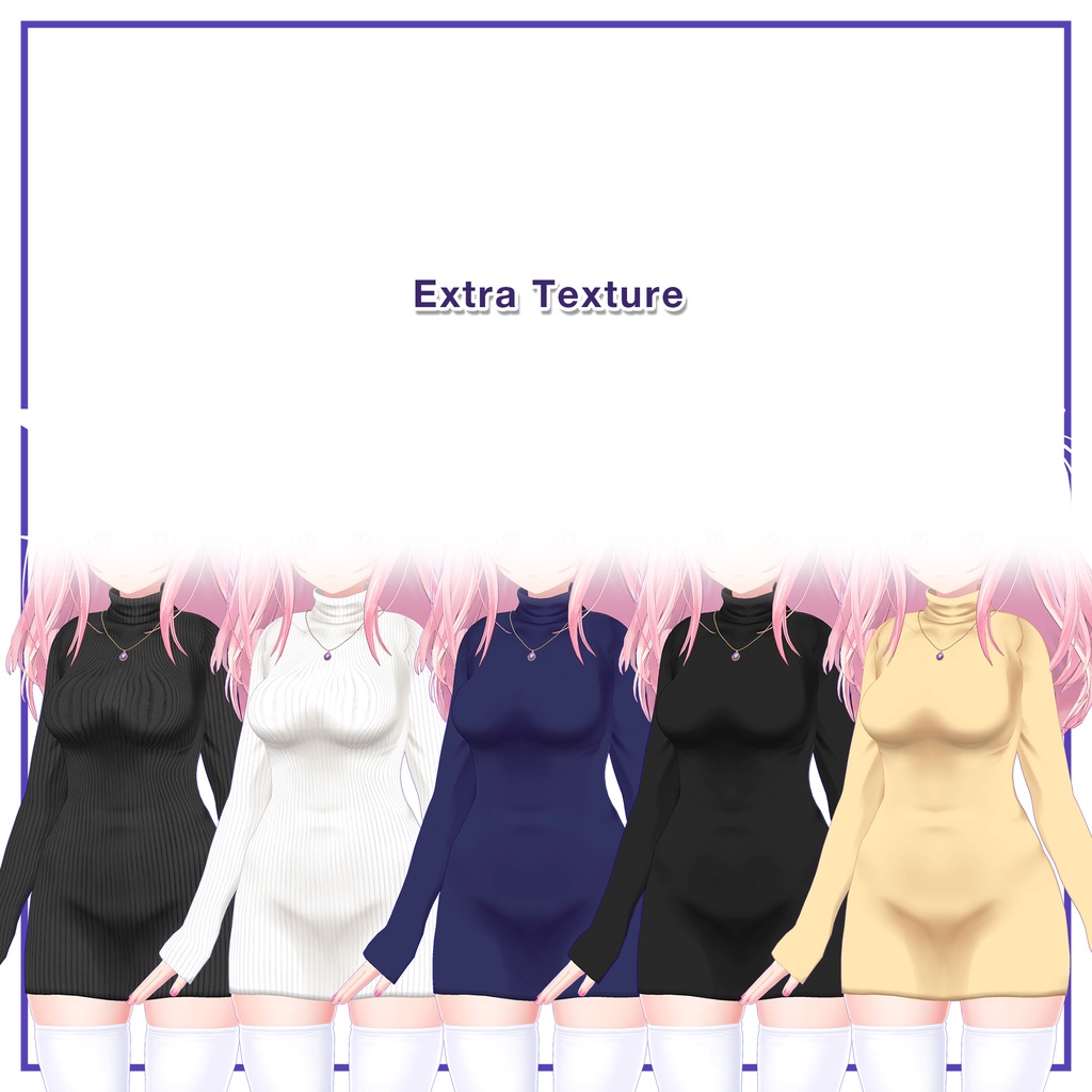 Turtleneck knit dress for Eyo / タートルネックニットワンピース【イヨ用】 (C2)