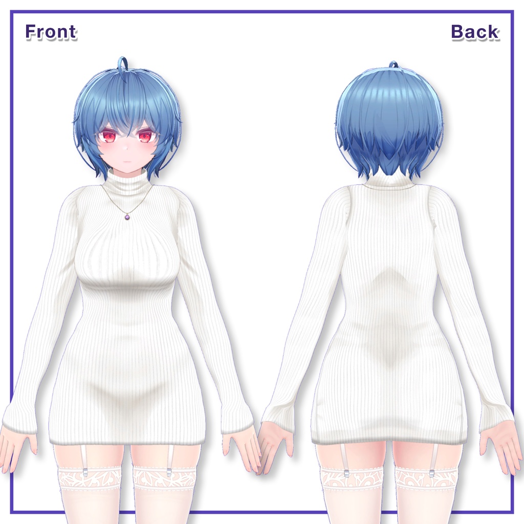 Turtleneck knit dress for Imeris / タートルネックニットワンピース【イメリス用】 (C2)