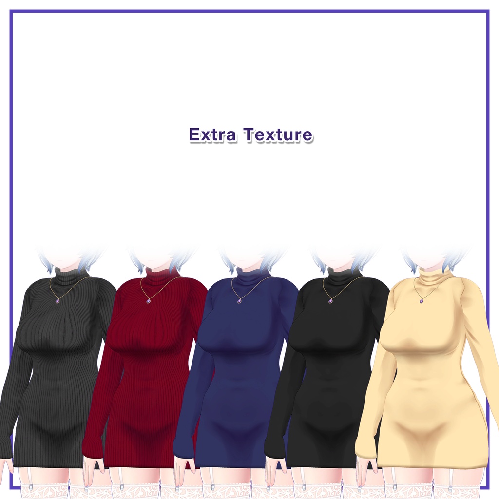Turtleneck knit dress for Imeris / タートルネックニットワンピース【イメリス用】 (C2)
