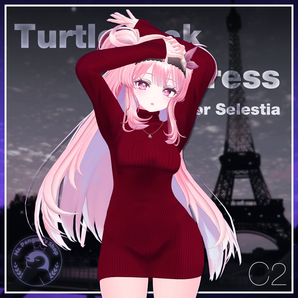 【17Avatars】Turtleneck knit dress / タートルネックニットワンピース (C2)