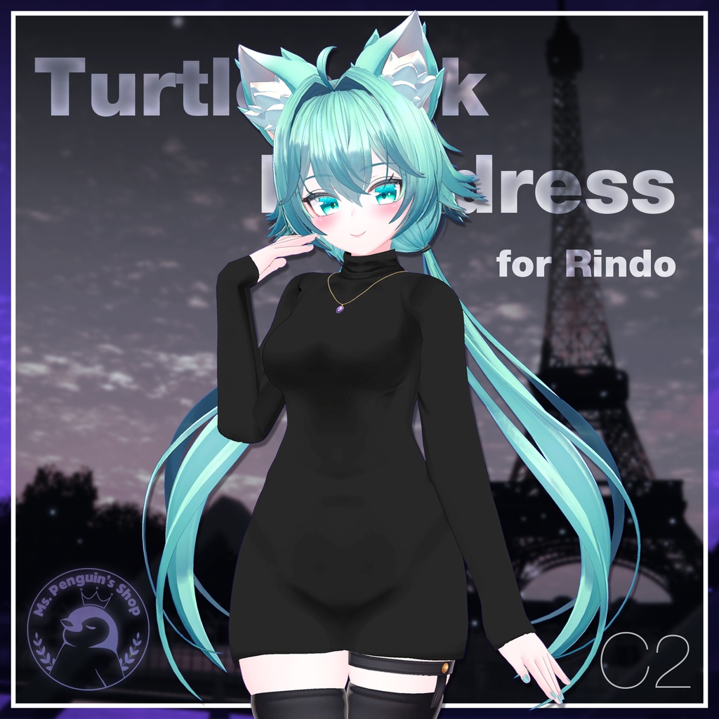 【17Avatars】Turtleneck knit dress / タートルネックニットワンピース (C2)