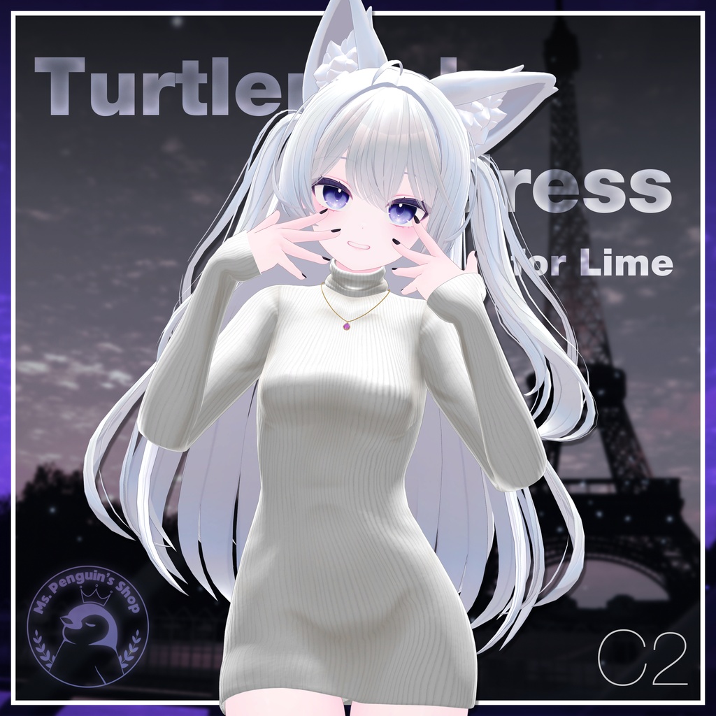 【17Avatars】Turtleneck knit dress / タートルネックニットワンピース (C2)