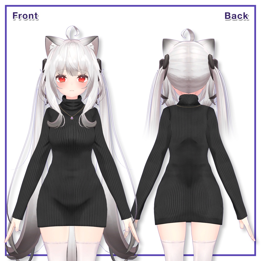 Turtleneck knit dress for Maya / タートルネックニットワンピース【舞夜用】 (C2)