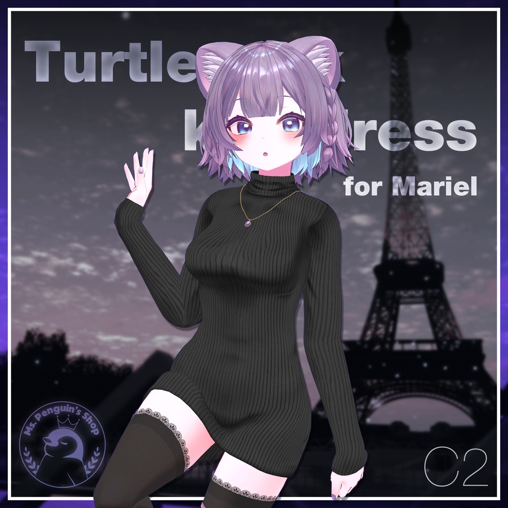 【17Avatars】Turtleneck knit dress / タートルネックニットワンピース (C2)