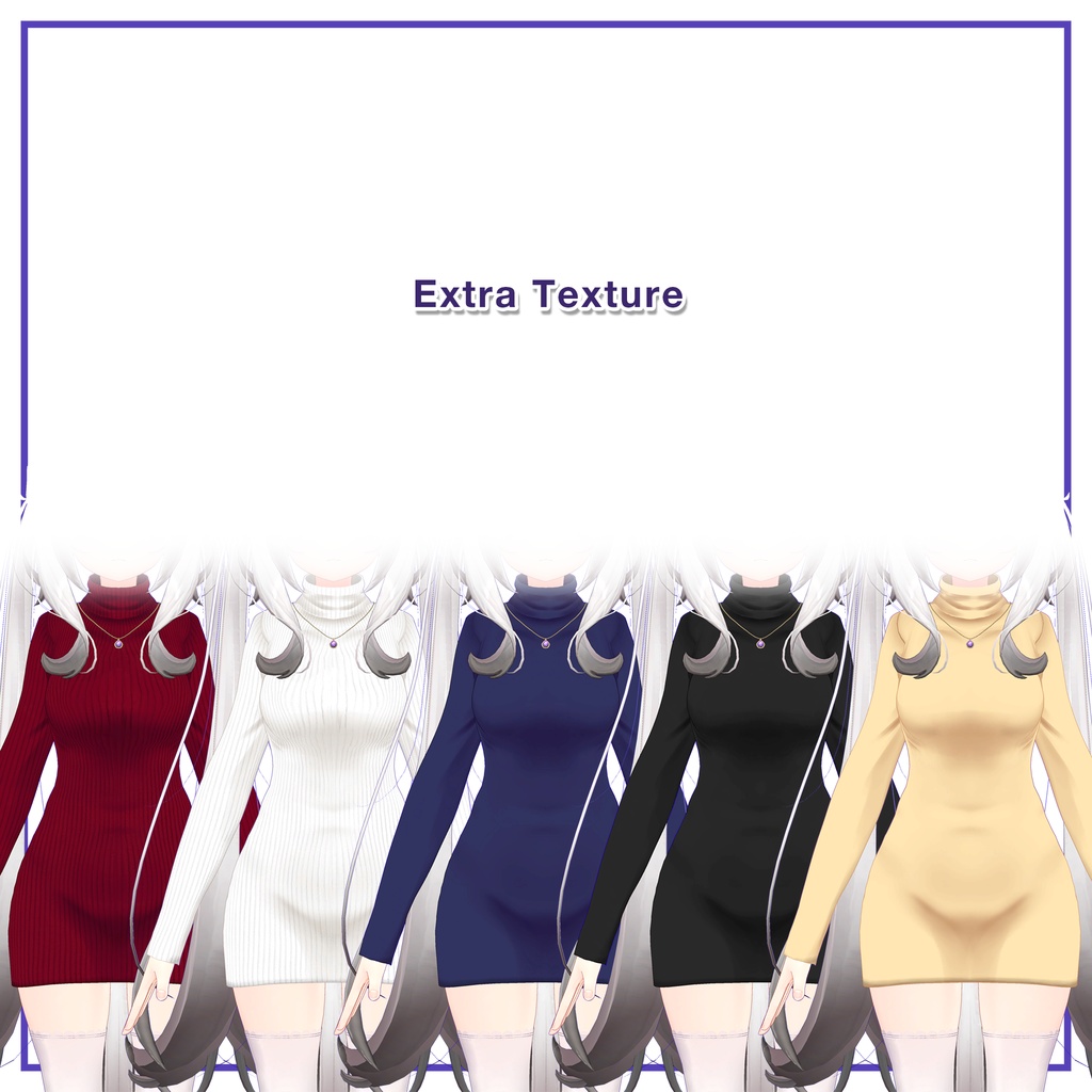 Turtleneck knit dress for Maya / タートルネックニットワンピース【舞夜用】 (C2)