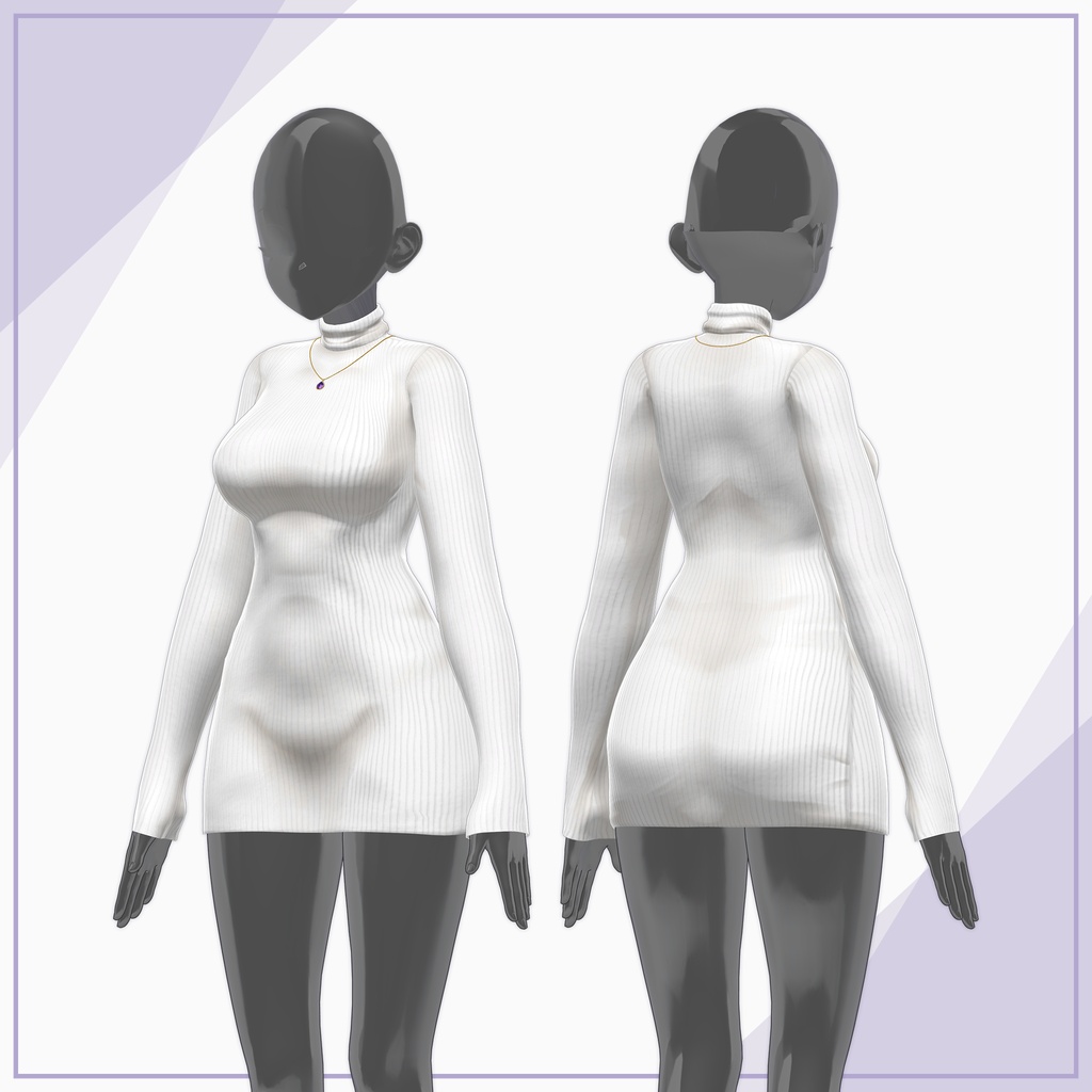 【17Avatars】Turtleneck knit dress / タートルネックニットワンピース (C2)