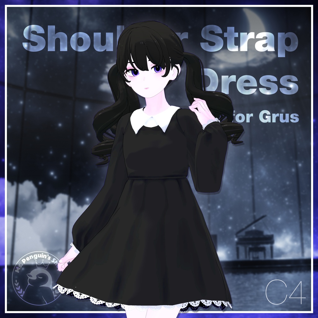 【11Avatars】Shoulder Strap Dress / ショルダーストラップワンピース (C4)