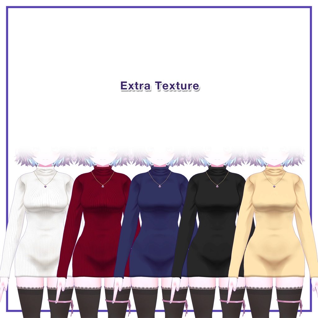Turtleneck knit dress for Mariel / タートルネックニットワンピース【まりえる用】 (C2)