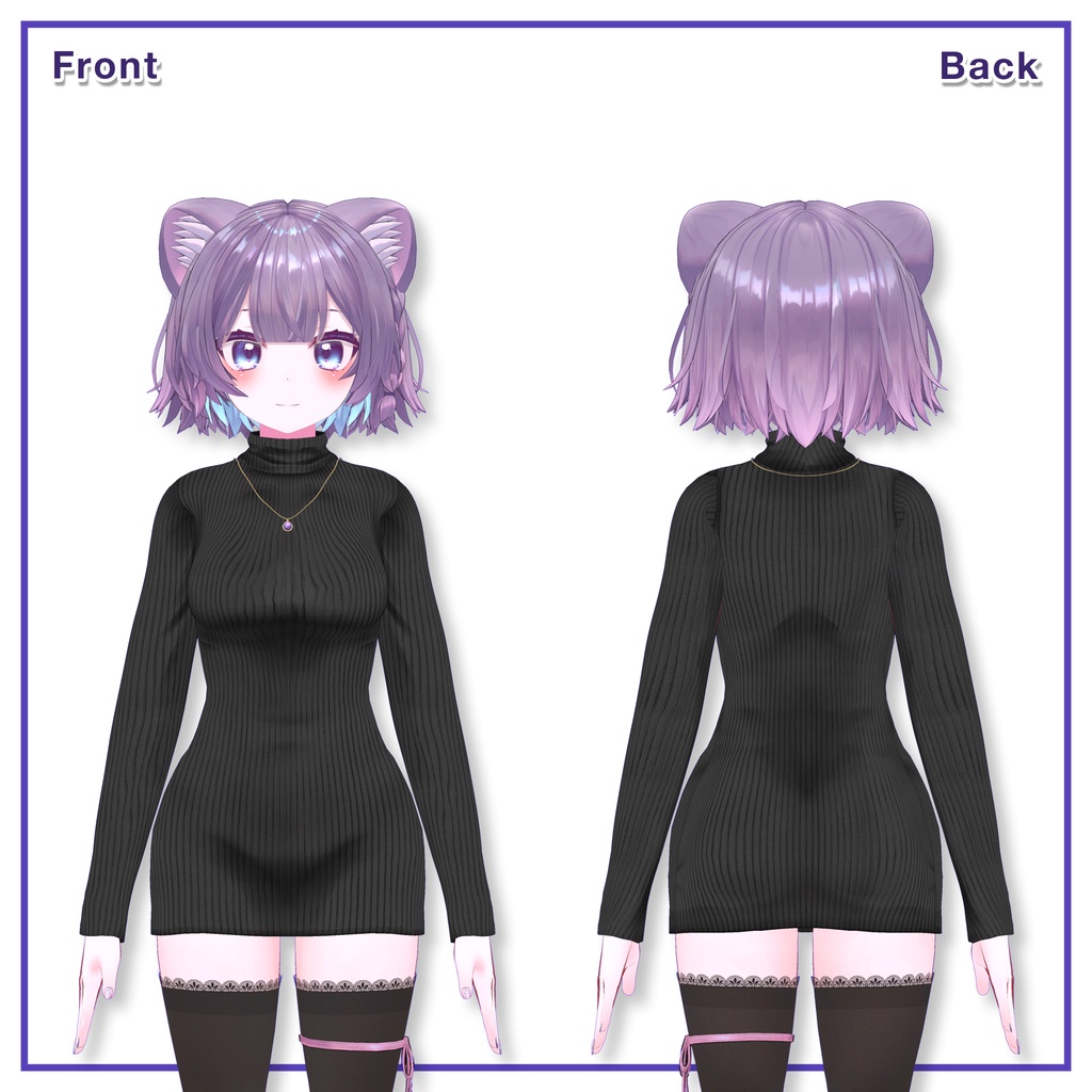 Turtleneck knit dress for Mariel / タートルネックニットワンピース【まりえる用】 (C2)