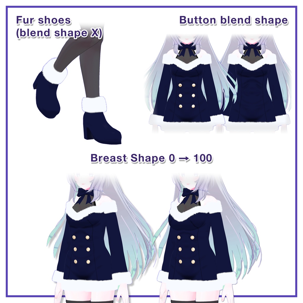 Winter Fur Dress for Wolferia / ウィンターファーワンピース【ウルフェリア用】 (C6)