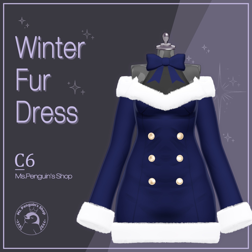 【15Avatars】Winter Fur Dress / ウィンターファーワンピース (C6)