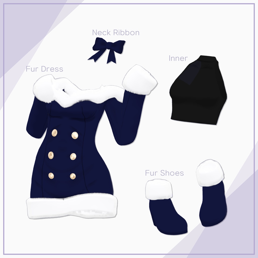 【15Avatars】Winter Fur Dress / ウィンターファーワンピース (C6)
