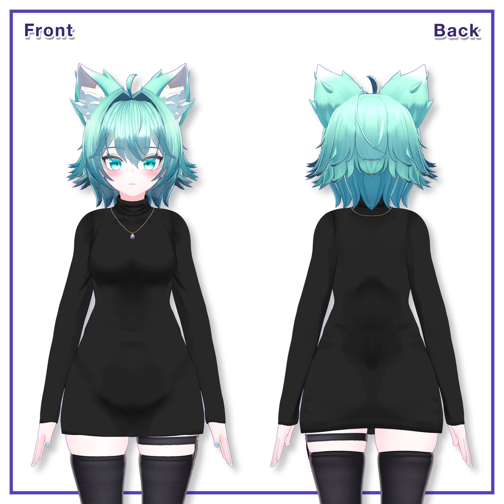 Turtleneck knit dress for Rindo / タートルネックニットワンピース【竜胆用】 (C2)