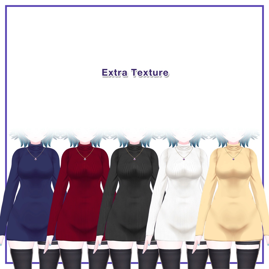 Turtleneck knit dress for Rindo / タートルネックニット