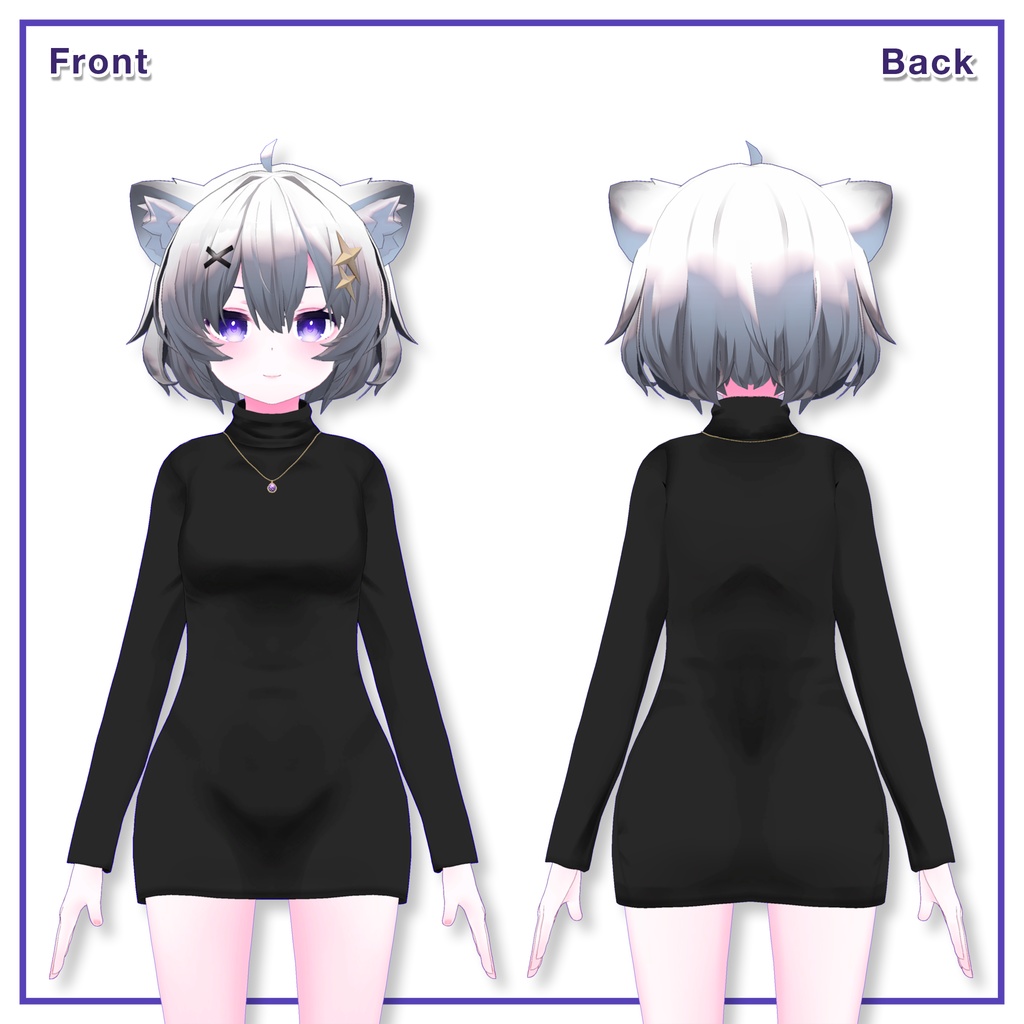 Turtleneck knit dress for Ash / タートルネックニットワンピース【アッシュ用】 (C2)