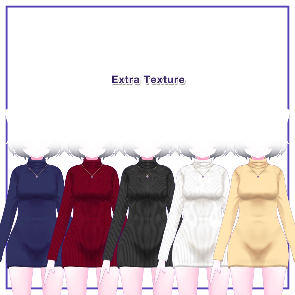 Turtleneck knit dress for Ash / タートルネックニットワンピース【アッシュ用】 (C2)