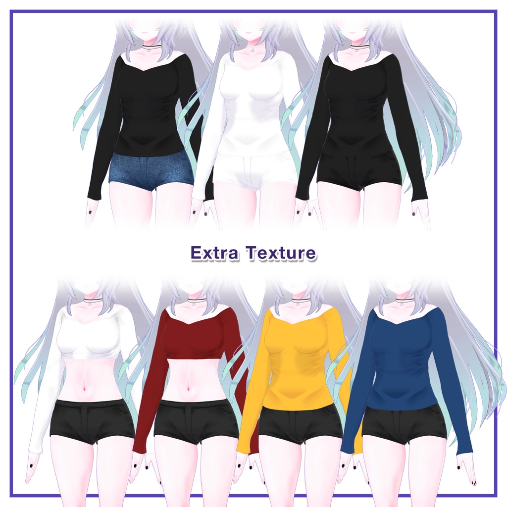 Ribbed top & Hotpants for Wolferia / リブトップ&ホットパンツ【ウルフェリア用】 (C8)