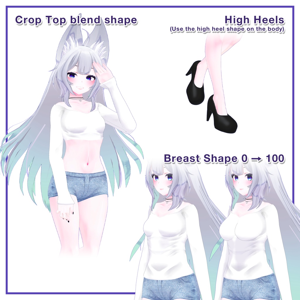 Ribbed top & Hotpants for Wolferia / リブトップ&ホットパンツ【ウルフェリア用】 (C8)