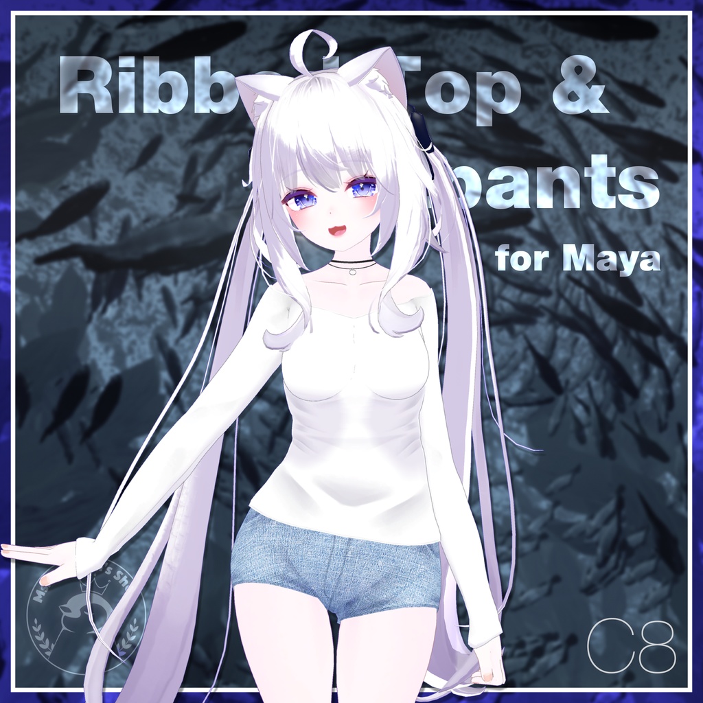 Ribbed top & Hotpants for Maya / リブトップ&ホットパンツ【舞夜用】 (C8)