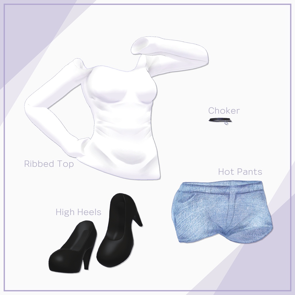 【8Avatars】Ribbed top & Hotpants / リブトップ&ホットパンツ (C8)