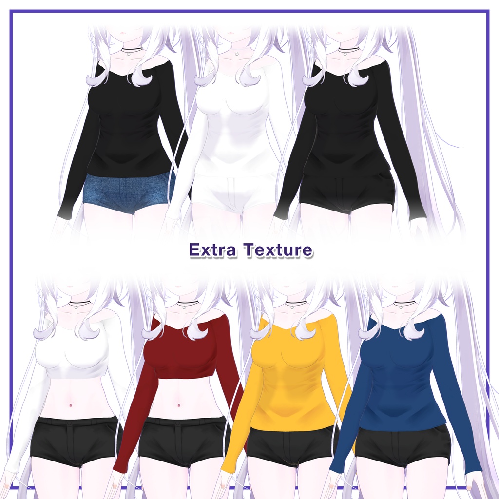 Ribbed top & Hotpants for Maya / リブトップ&ホットパンツ【舞夜用】 (C8)