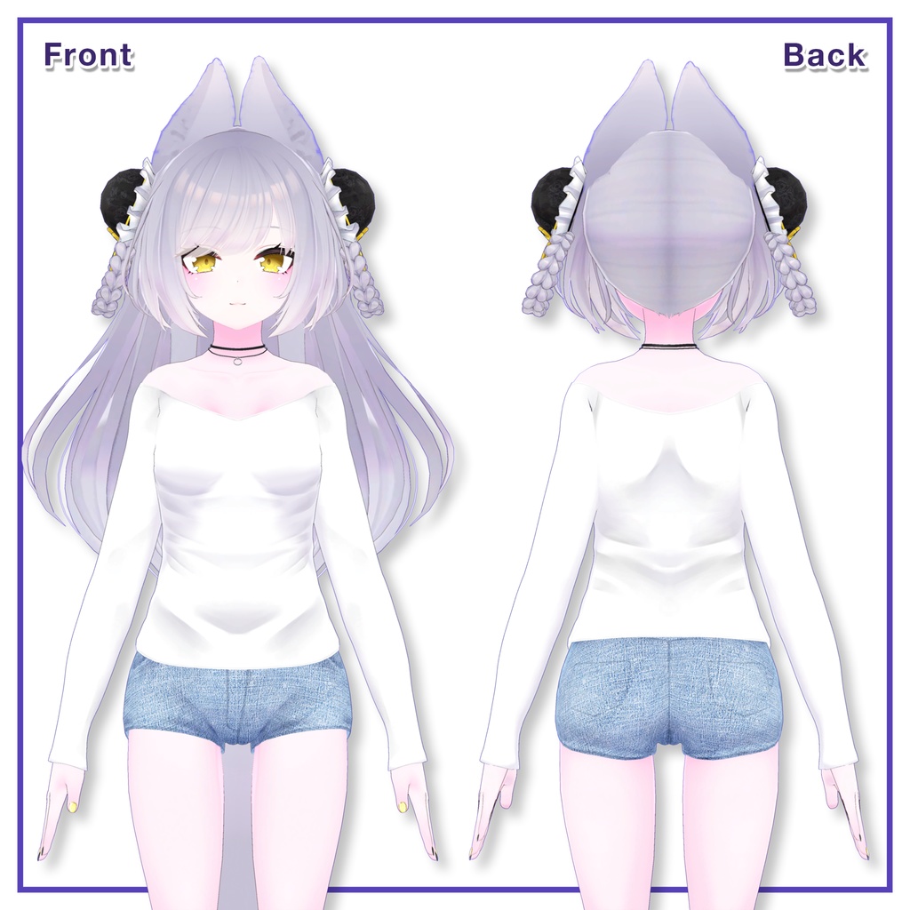 Ribbed top & Hotpants for Leefa, Lunalitt / リブトップ&ホットパンツ【リーファ,ルーナリット用】 (C8)