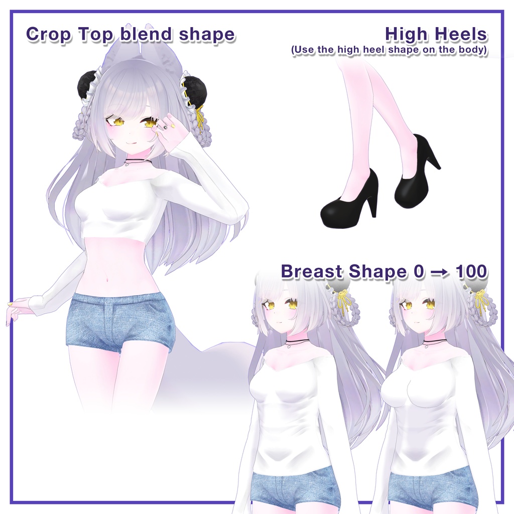 Ribbed top & Hotpants for Leefa, Lunalitt / リブトップ&ホットパンツ【リーファ,ルーナリット用】 (C8)