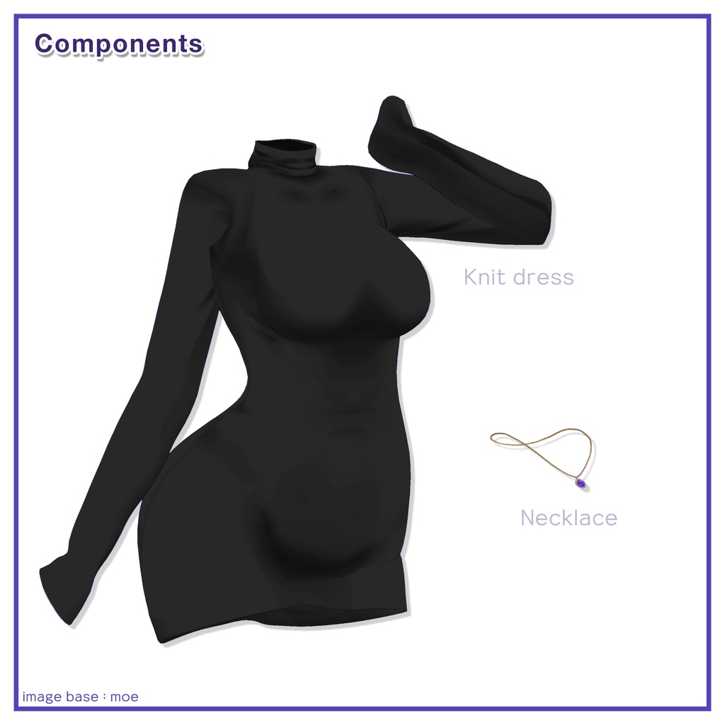 Turtleneck knit dress for Leefa, Lunalitt / タートルネックニットワンピース【リーファ,ルーナリット用】 (C2)