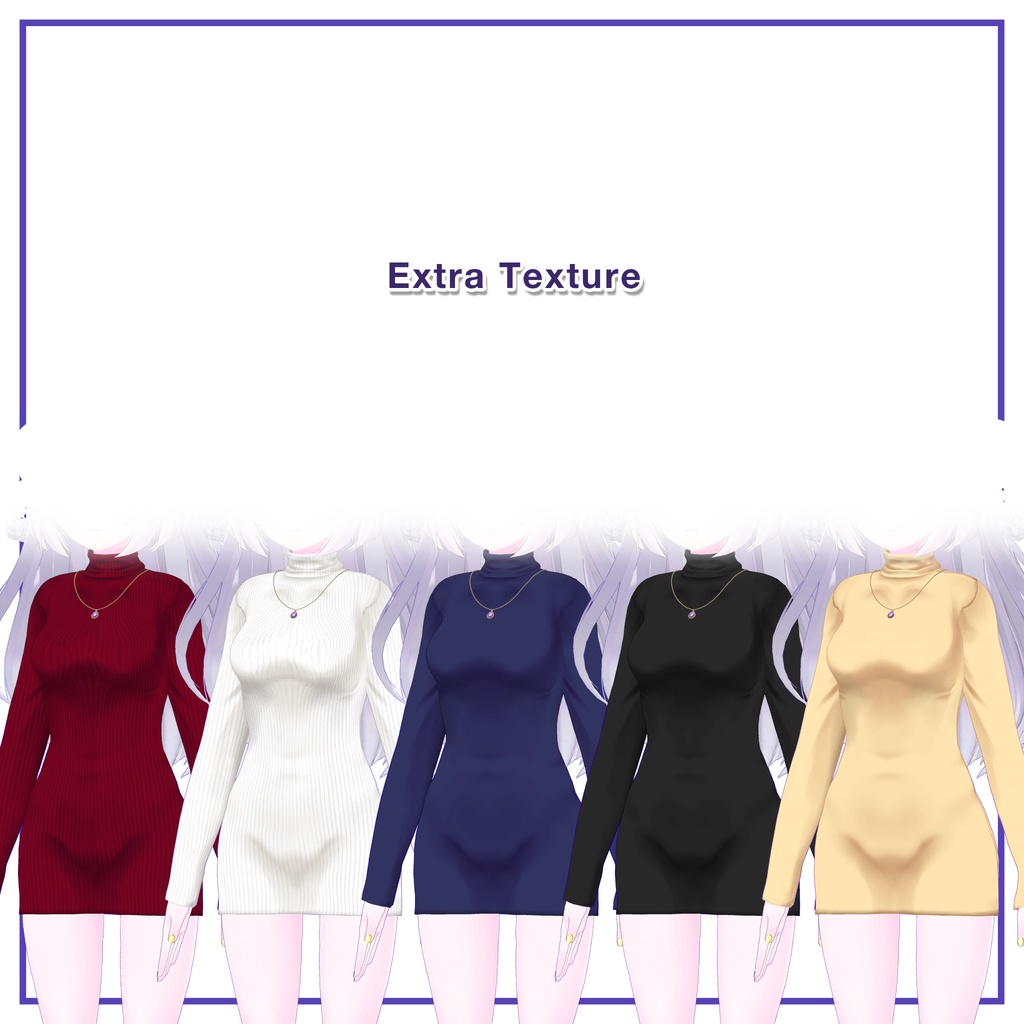 Turtleneck knit dress for Leefa, Lunalitt / タートルネックニットワンピース【リーファ,ルーナリット用】 (C2)