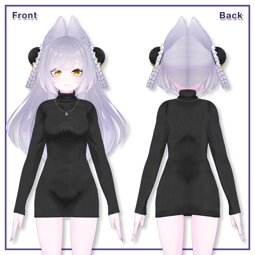 Turtleneck knit dress for Leefa, Lunalitt / タートルネックニットワンピース【リーファ,ルーナリット用】 (C2)