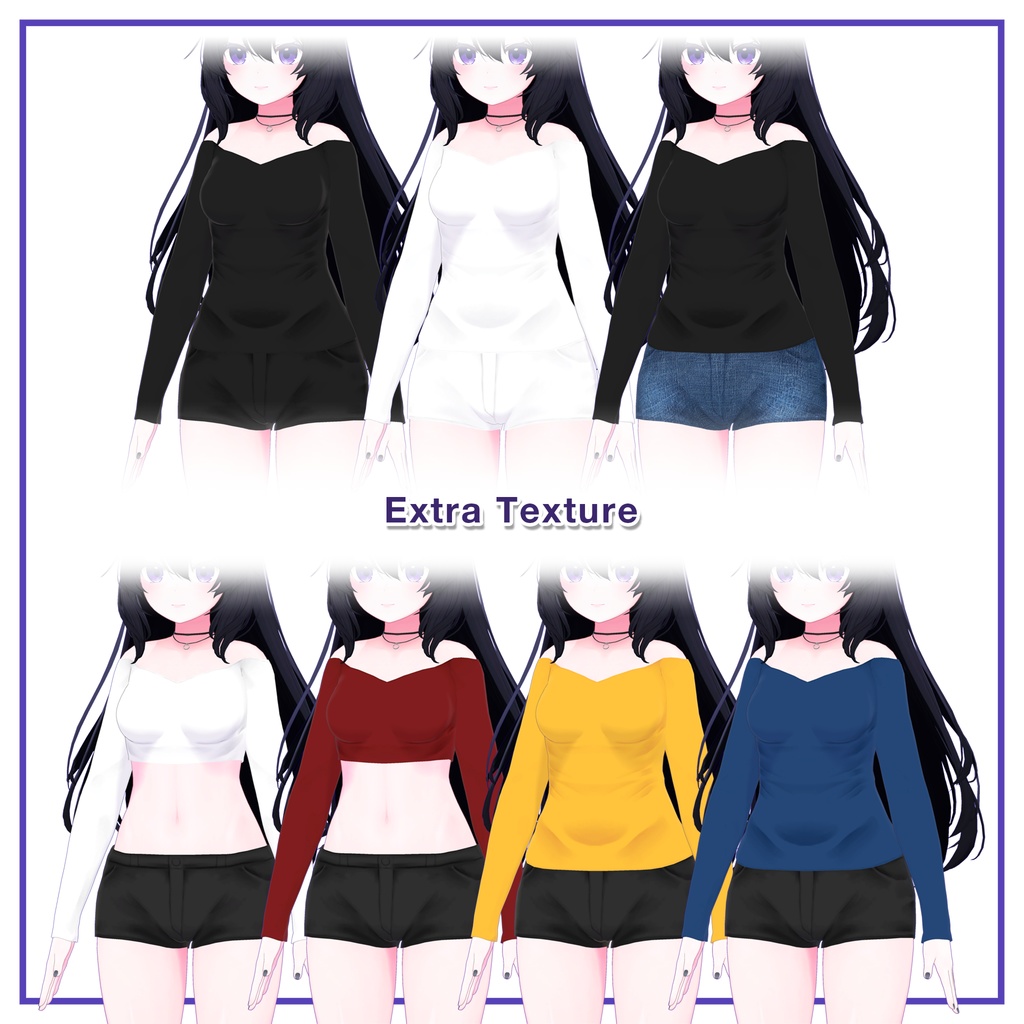 Ribbed top & Hotpants for Kikyo / リブトップ&ホットパンツ【桔梗用】 (C8)