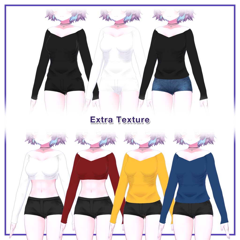 Ribbed top & Hotpants for Mariel / リブトップ&ホットパンツ【まりえる用】 (C8)