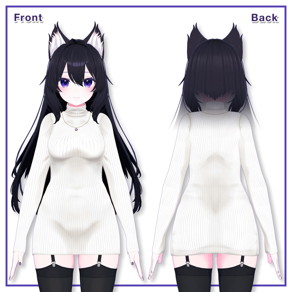 Turtleneck knit dress for Kikyo / タートルネックニットワンピース【桔梗用】 (C2)