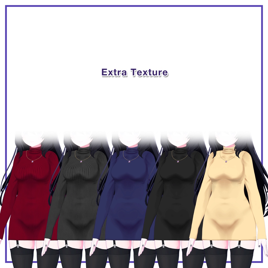 Turtleneck knit dress for Kikyo / タートルネックニットワンピース【桔梗用】 (C2)